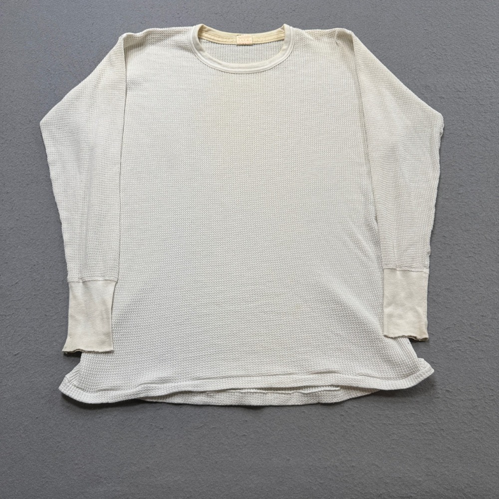 Vintage Harvey Woods Shirt Men's XL White Waffle Knit Long Sleeve Thermal Canada